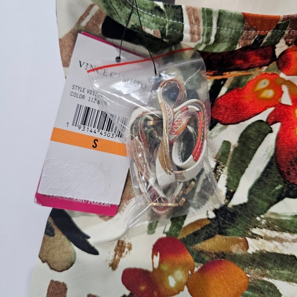 Vince Camuto Seychelles Floral Tie Front Bandini Swim Top - Picture 7 of 8